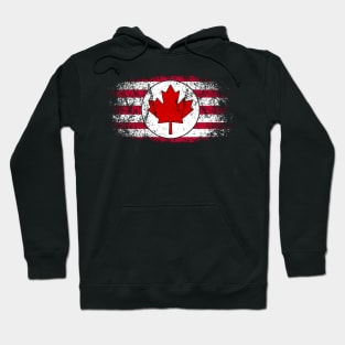 American / Canadian Flag - Vintage Distressed Hoodie